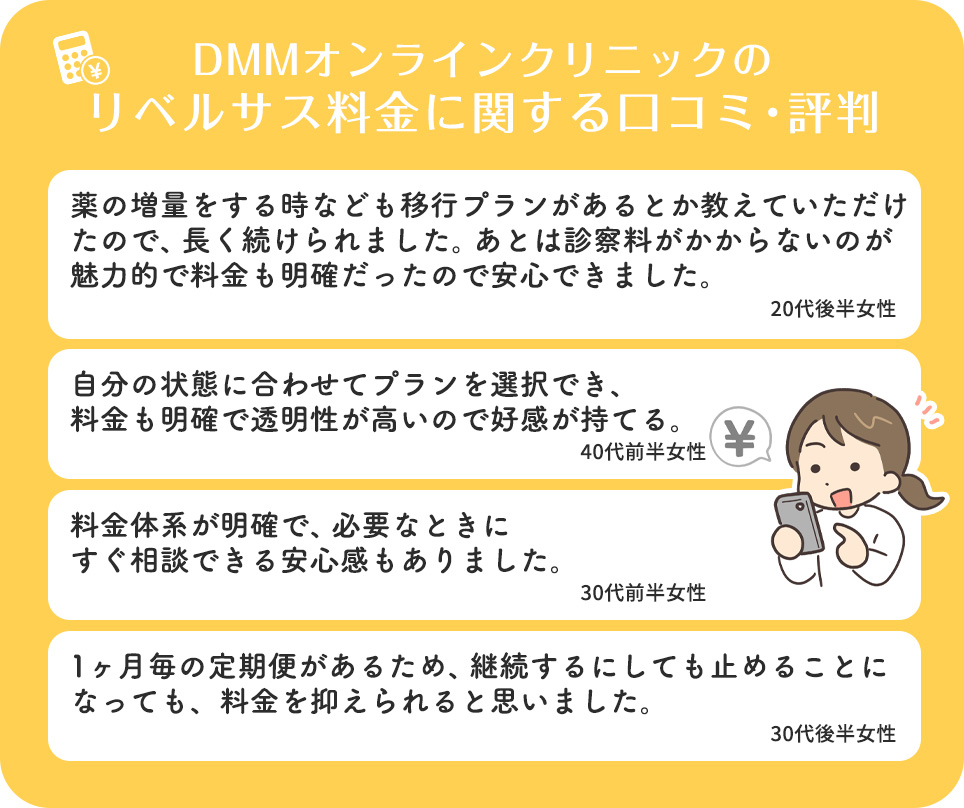 DMMオンラインクリニックのリベルサス料金に関する口コミ･評判