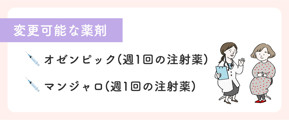 変更可能な薬剤一覧
