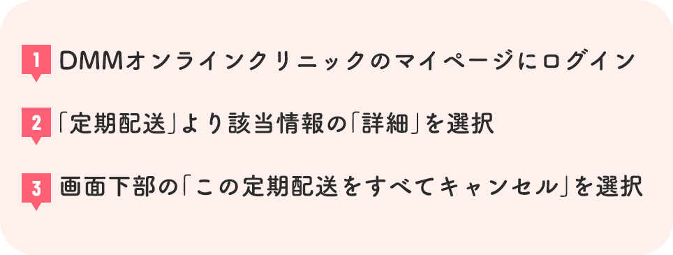 らくらく定期便の解約のフロー