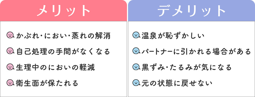 ハイジニーナ脱毛のメリット・デメリット一覧