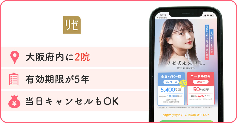 リゼクリニックの特徴バナー