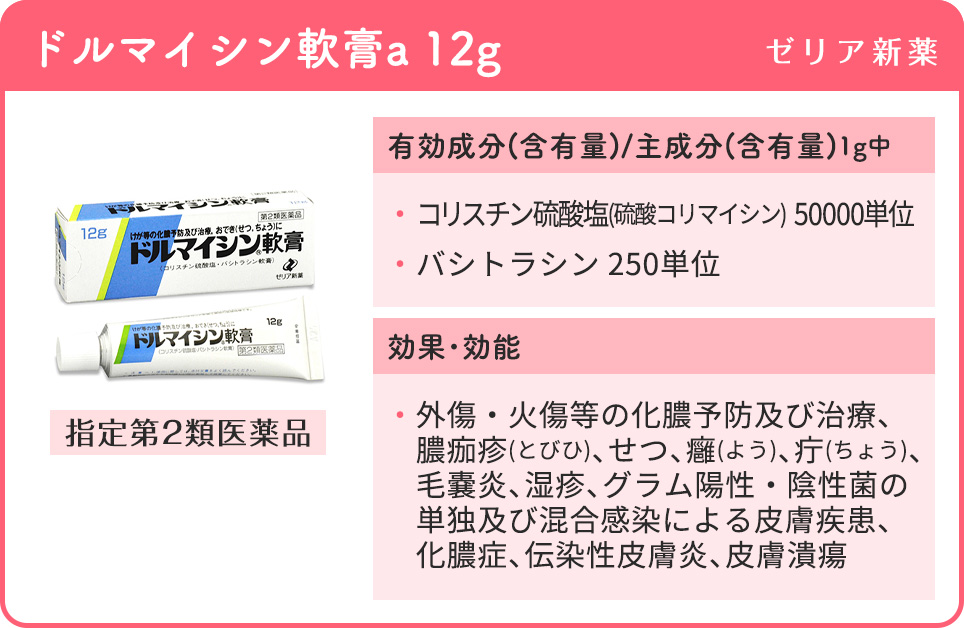 ドルマイシン軟膏a 12g(ゼリア新薬)の特徴まとめ