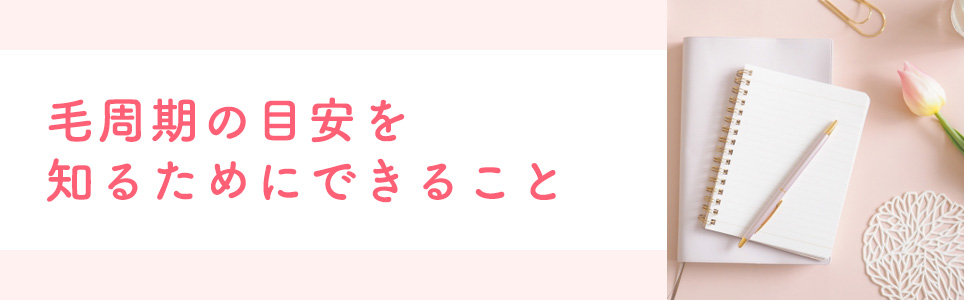 毛周期の目安を知るためにできること
