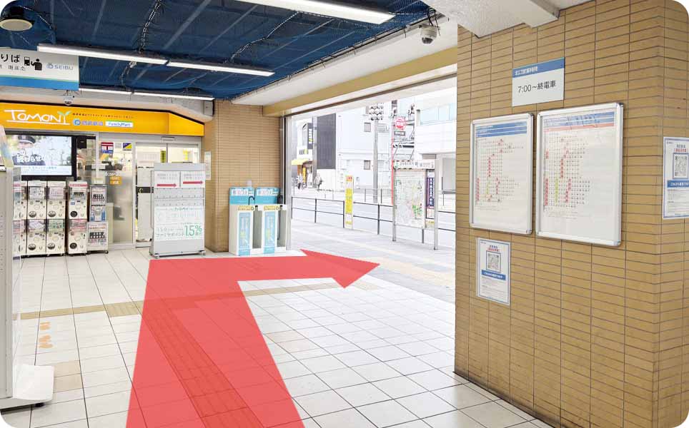 西武新宿駅北口改札通過後のの写真