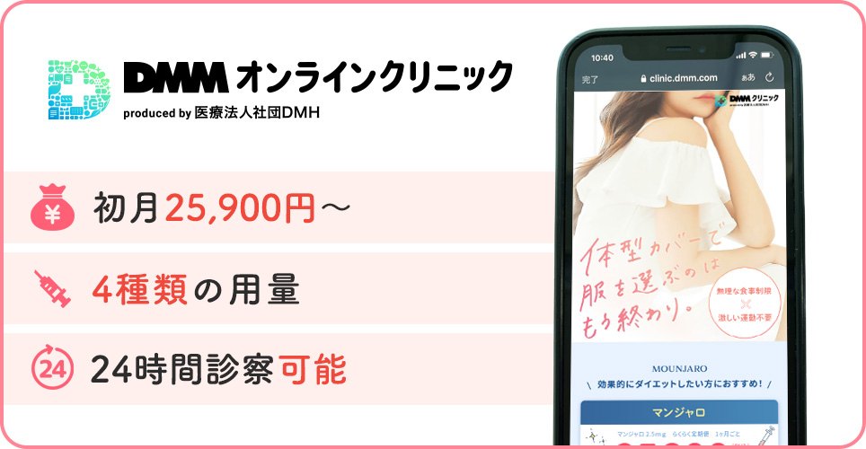DMMオンラインクリニックの特徴をまとめた画像