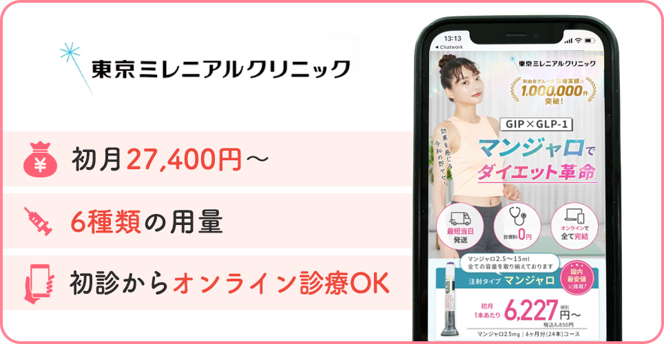 東京ミレニアルクリニックの特徴をまとめた画像