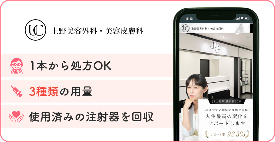 上野美容外科・美容皮膚科の特徴をまとめた画像