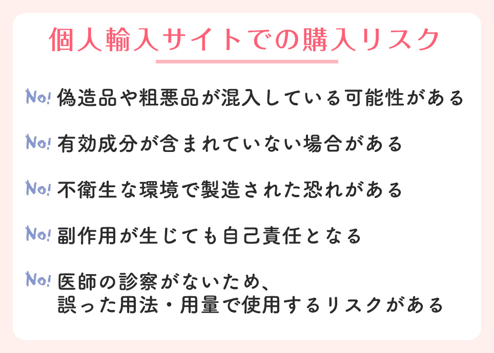 個人輸入サイトでの購入リスク一覧