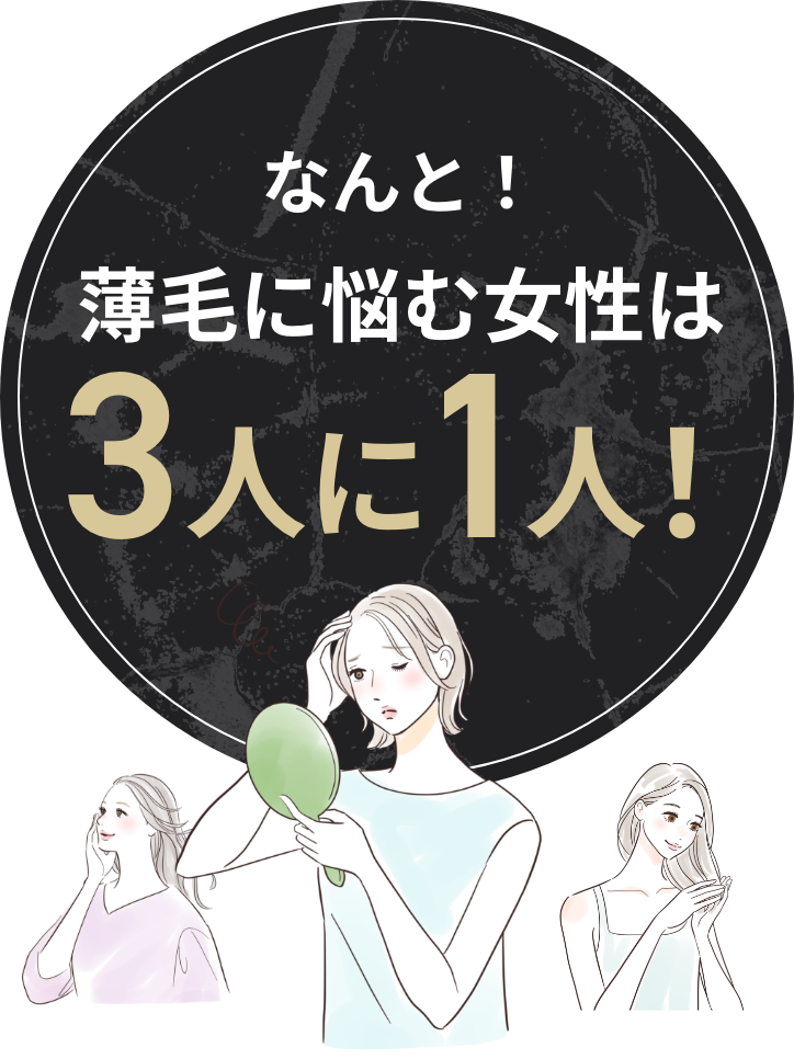 なんと!薄毛に悩む女性は3人に1人!